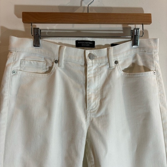 BANANA REPUBLIC Sz 29 Slim Straight Leg White Denim Jeans - Picture 4 of 8